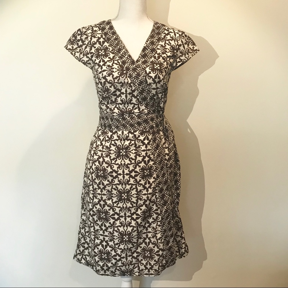 Tommy Hilfiger Brown and cream Wrap Dress